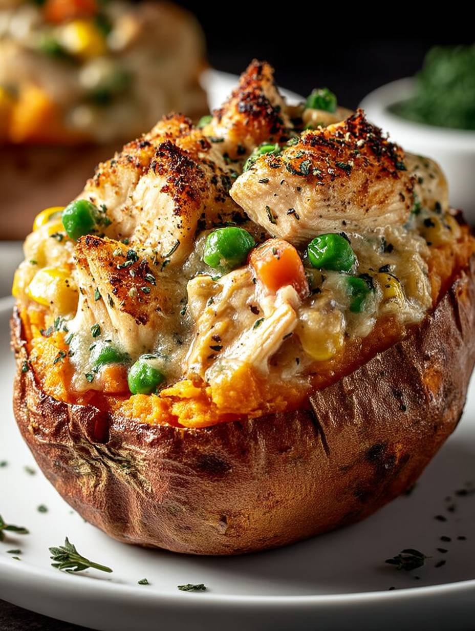 Chicken Pot Pie Stuffed Sweet Potatoes image 2