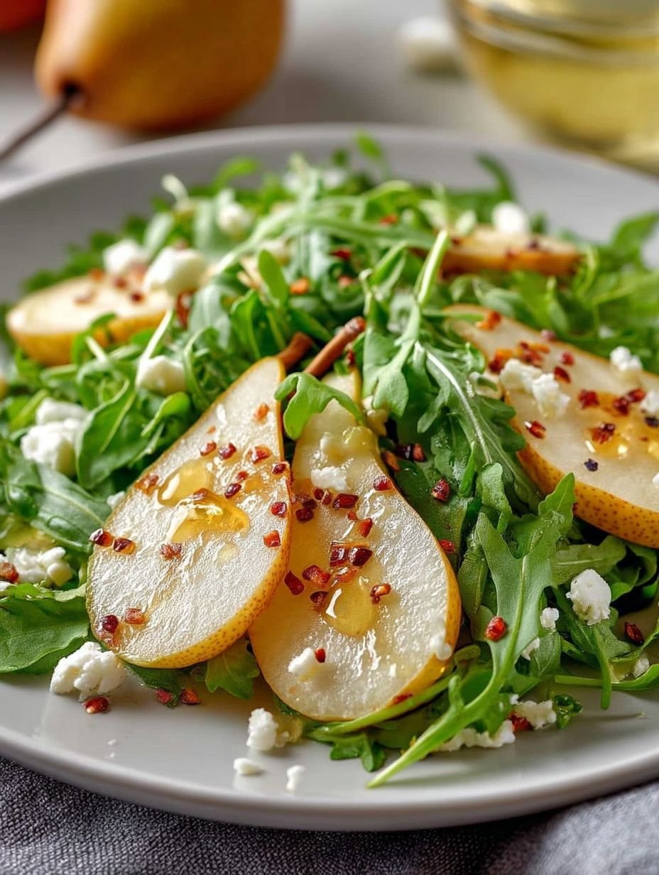 Pear and Arugula Salad with Honey Vinaigrette image 2